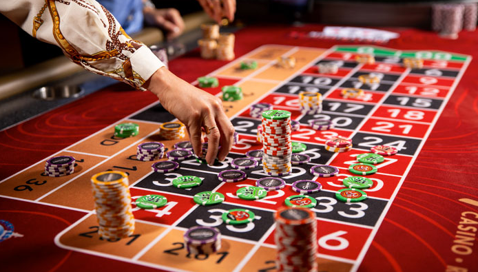 Indsatser på et bordspil på et kasino